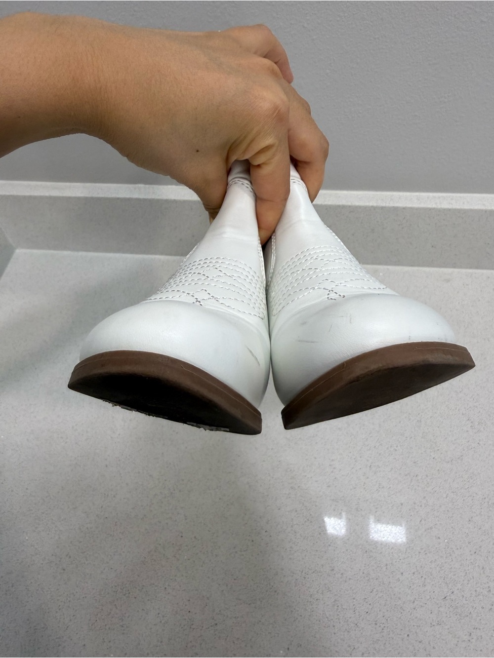 Girls White Western Booties - Classic Cowboy Style - Picture 6 of 8